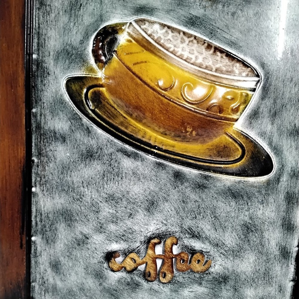 Coffee Metal Sign Size 12" x 36" Bar Kitchen Dinner Porche 5 Cup Rectangular